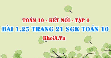 Bài 1.25 trang 20 SGK Toán 10 tập 1 Kết nối tri thức